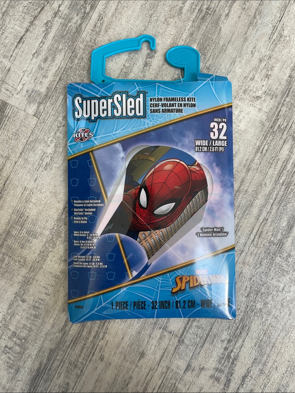 Super Sled Spider-Man Nylon Frameless Kite - Red & Blue